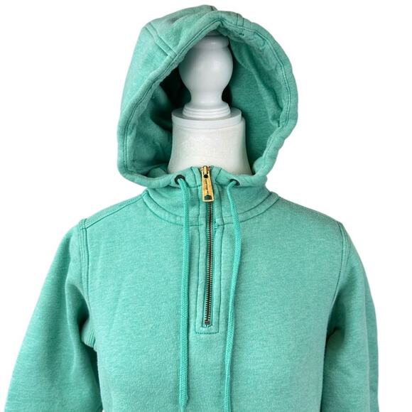 Carhartt Teal 1/4 Zip Hoodie Pullover Sweatshirt Size XS - Picture 2 of 8